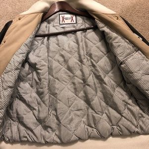 Moncler Gamme Bleu Leather Sleeve Varsity Jacket